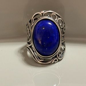 Or Paz Sterling silver Lapis Scroll Size 8 ring 925